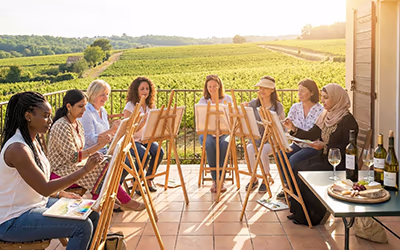Painting Group in the French Countryside
