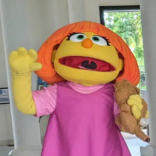 Julia, from Sesame Street, at Beaches Turks and Caicos