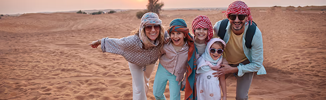 Family in the desert