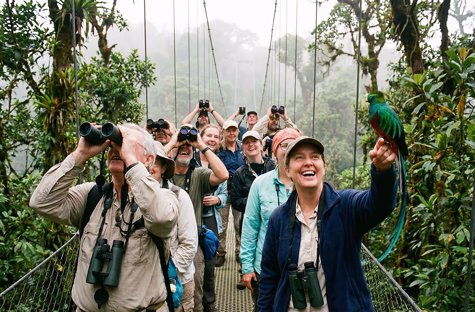 A birdwatching club visiting Costa Rica