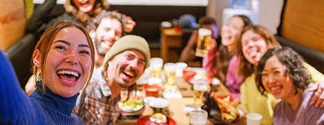 Group of young professionals at lunch