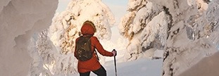 Snowshoeing woman