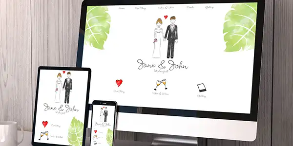 Wedding website on multiple devices